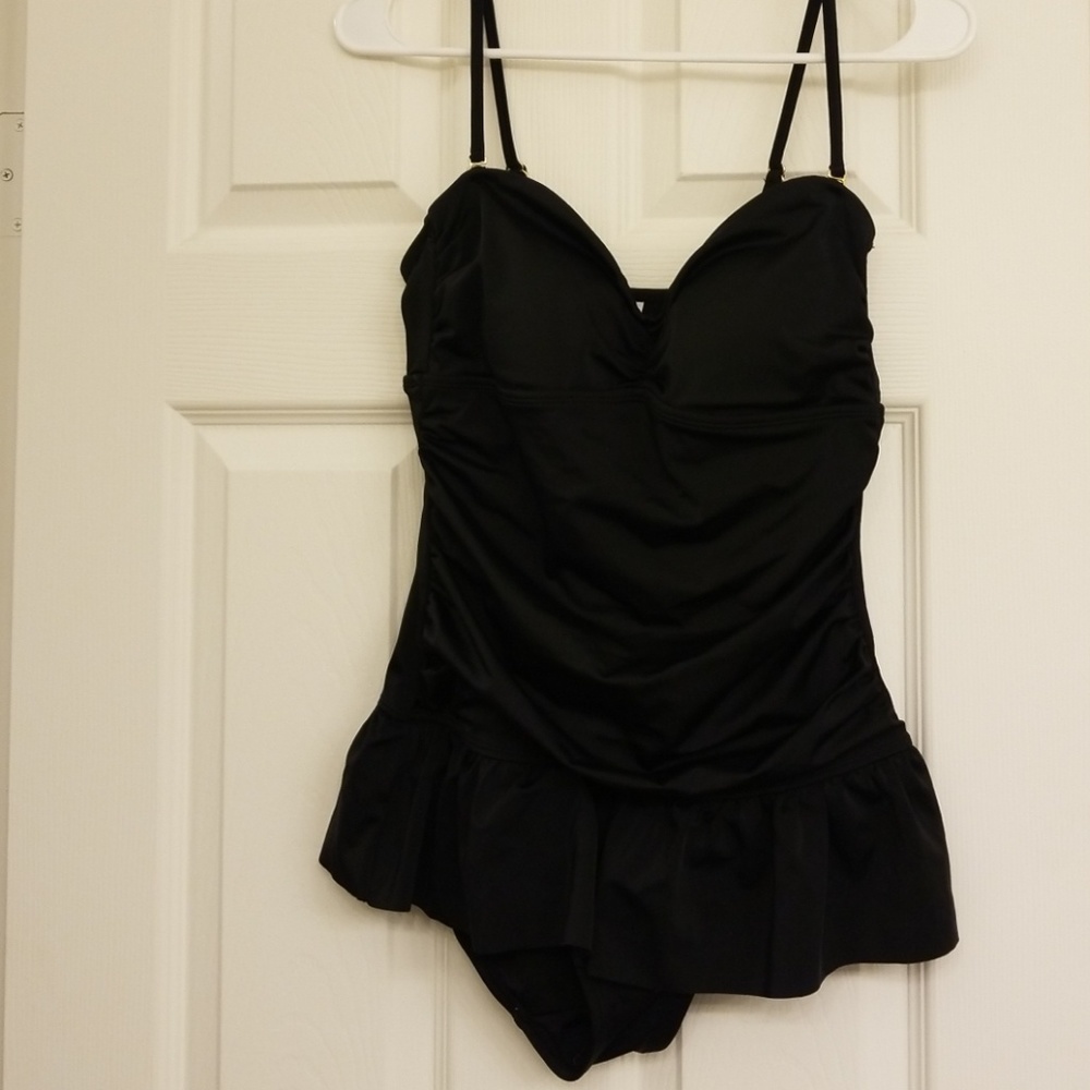 Black one piece bathing suit